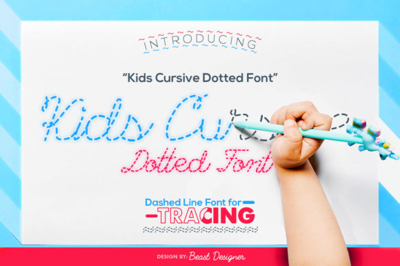 Kids Cursive Dotted Font