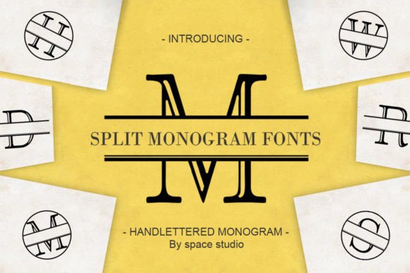 Split Letter Monogram Font